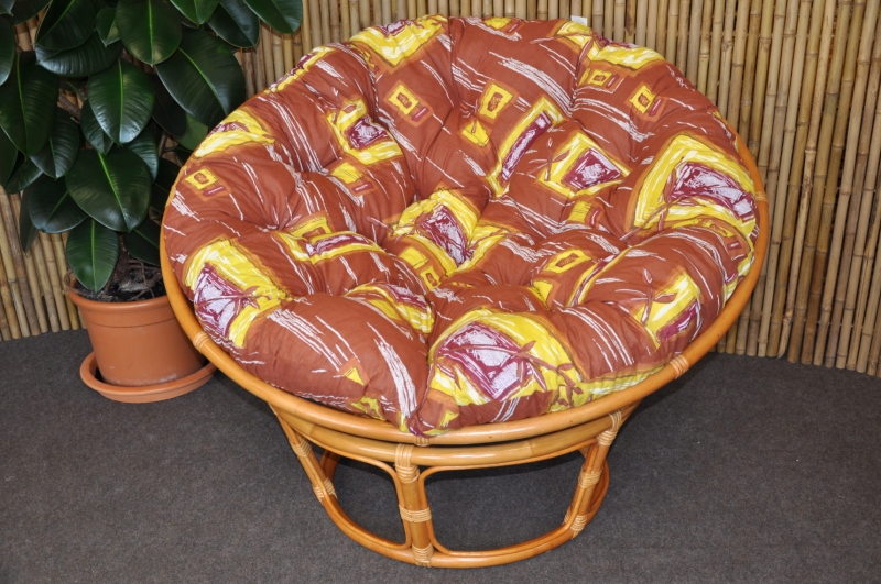 Polstr na křeslo papasan 100 cm hnědý list