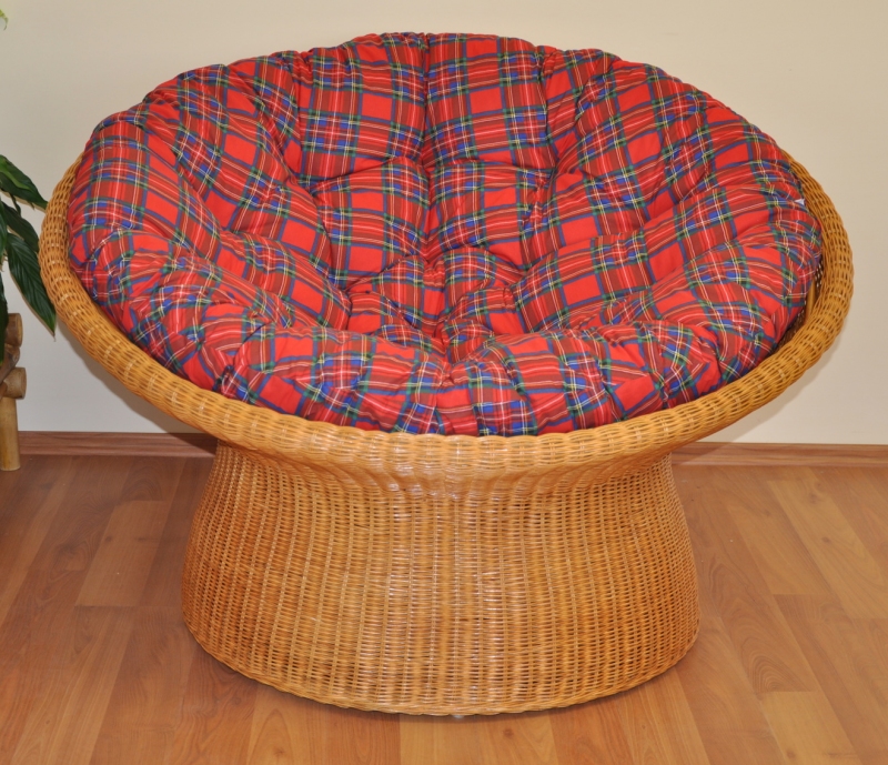 Ratanový papasan wicker polstr červený