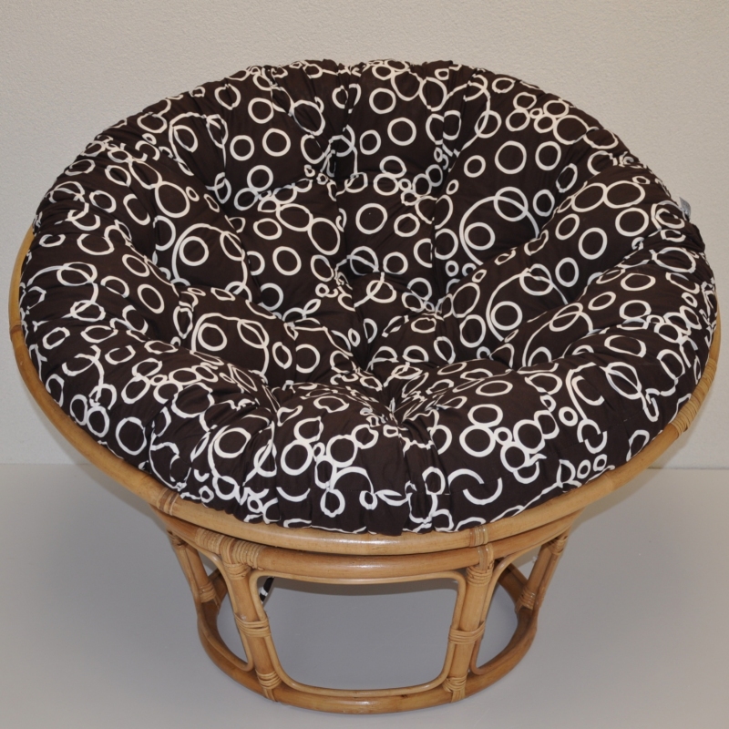 Ratanový papasan 110 cm medový polstr bubliny