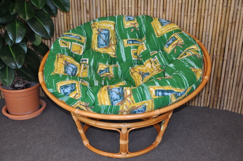 Polstr na křeslo papasan 100 cm zelený