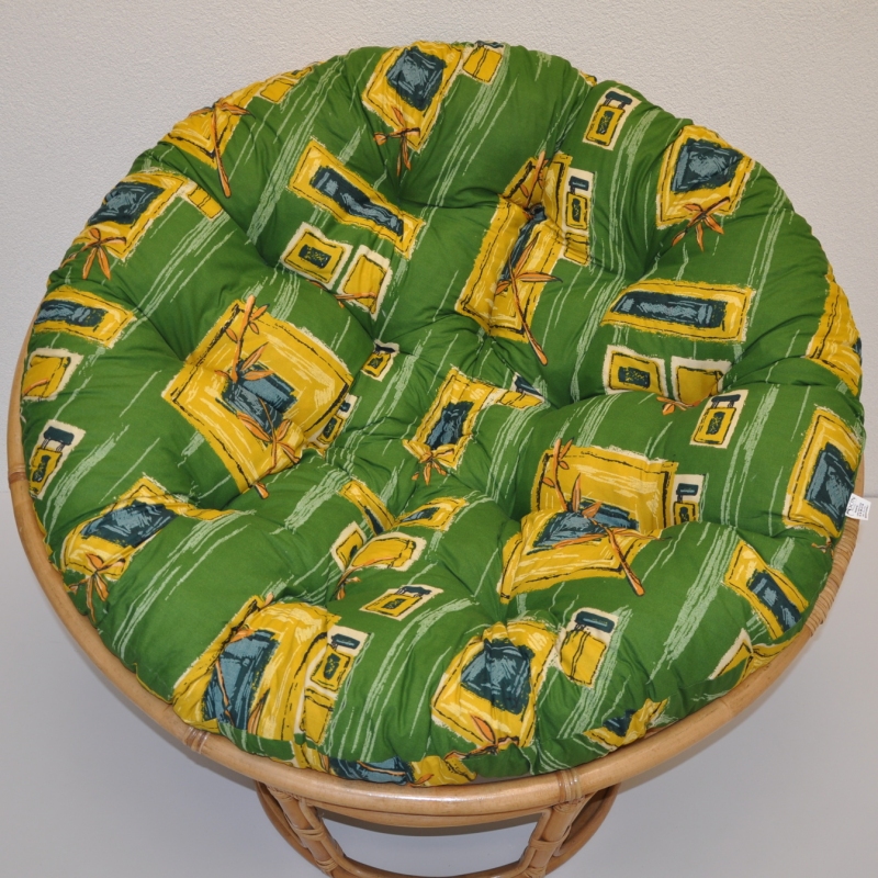 Polstr na křeslo papasan 110 cm zelený