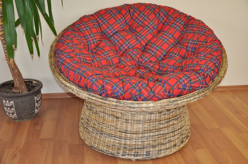Ratanový papasan wicker mix polstr červený