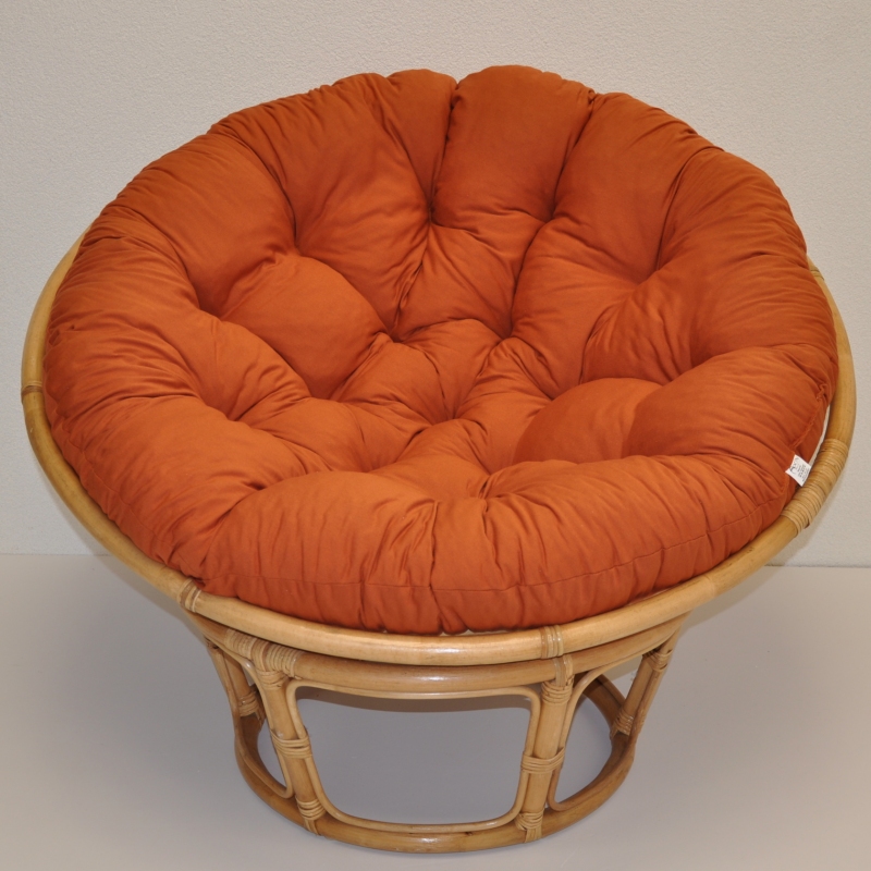 Ratanový papasan 110 cm medový polstr pískový