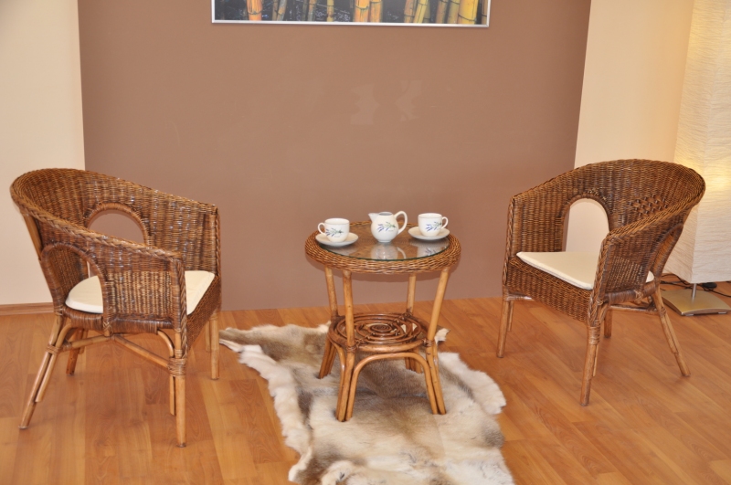 Ratanová sedací souprava Fabion brown wash