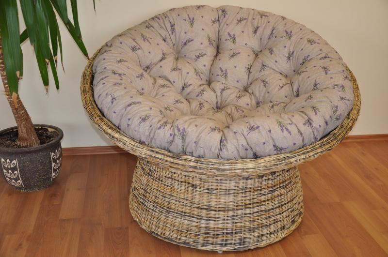 Ratanový papasan wicker mix polstr levandule