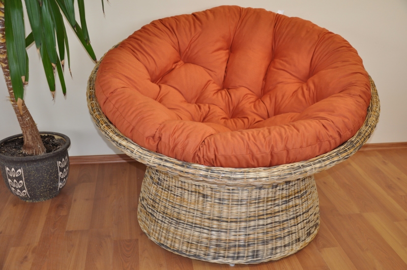 Ratanový papasan wicker mix polstr pískový