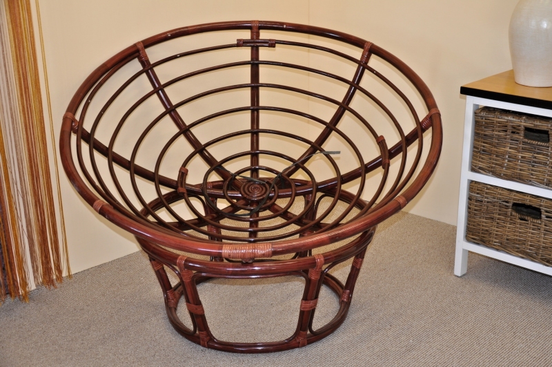 Ratanový papasan 110 cm mahagon - konstrukce bez polstru