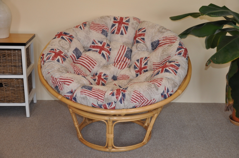 Polstr na křeslo papasan 110 cm motiv vlajky