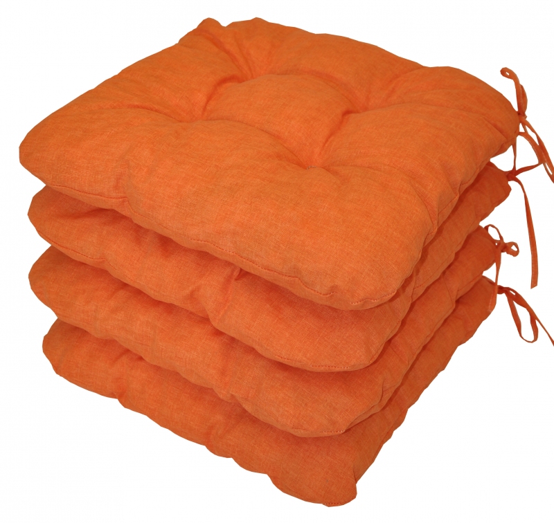 Sedák UNI barva oranžový melír - set 4 kusy