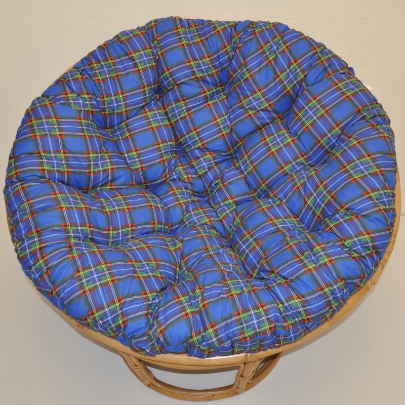 Polstr na křeslo papasan 110 cm modrý CZ