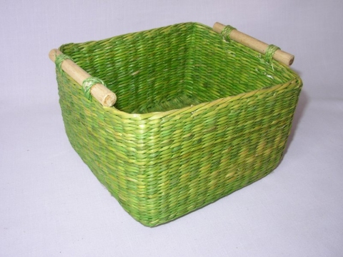 Košík mořská tráva zelevý