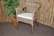 Ratanové křeslo Fabion wicker mix bílý polstr