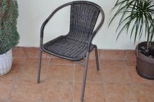 Křesílko kovové PE ratan, černé