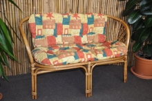 Ratanová lavice Bahama brown wash polstr hnědý