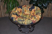 Ratanový papasan 100 cm hnědý s polstrem