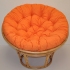 Polstr deluxe na křeslo papasan 110 cm - oranžový melír