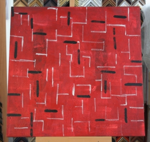 Obraz nový svět červený 90x90 cm