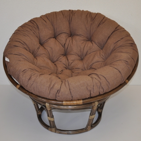 Ratanový papasan 115 cm hnědý - polstr hnědý melír