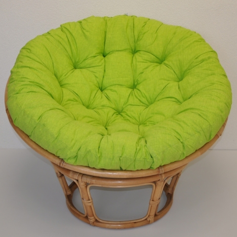Ratanový papasan 100 cm medový polstr světle zelený melír 