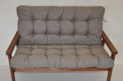 Polstr na zahradní lavici - látka šedý melír