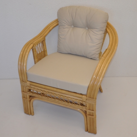 Ratanové křeslo Rio De Janeiro medové - polstr béžový
