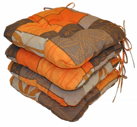 Sedák UNI barva oranžový list - set 4 kusy