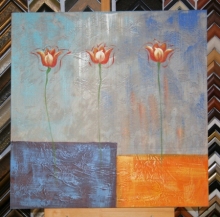 Obraz tři květy 60x60 cm