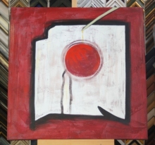 Obraz rudé slunce 75x75 cm