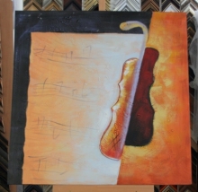 Obraz dvoubarevné housle II 75x75 cm
