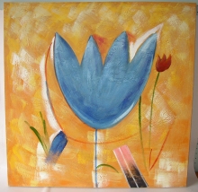 Obraz moderní modrý květ 90x90 cm
