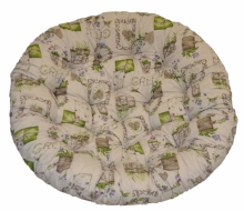 Polstr na křeslo papasan 110 cm motiv fialky