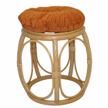 Ratanová taburetka široká medová polstr matylda světle hnědý