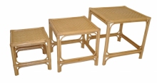 Set 3 kusů ratanových stolků