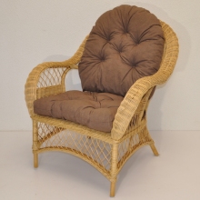 Ratanové křeslo Florida medové  polstr hnědý melír