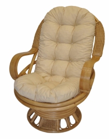 Ratanové houpací křeslo Swivel Excelent medové polstr světle béžový melír