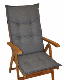 Polstr na teakové zahradní křeslo UNI excelent vysoké - látka voděodolná šedá